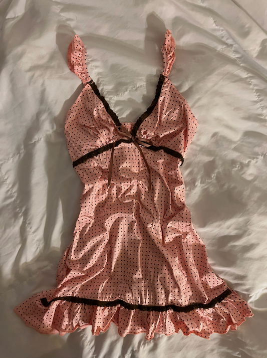 Pink & Brown Slip Dress